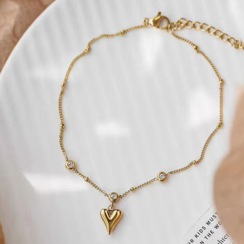 Βραχιόλι και Anklet 18k χρυσού καρδιάς